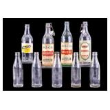 Vintage Glass Bottles with Labels and Embossing