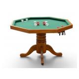 Octagonal Wooden Poker Table with Pedestal Base