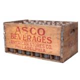Asco Beverages Wooden Crate with Glass Bottles
