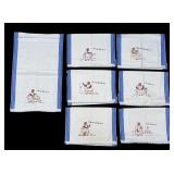 Antique Cross Stitch Black Memorabilia Tea Towels