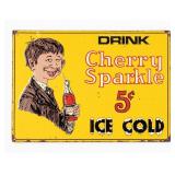 Cherry Sparkle Tin Litho Sign Desperate Sign Co.