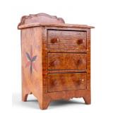 Hand Painted Folk Art Mini Chest, Signed