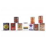 Vintage Vegetable Cans and One Jar