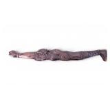 Hand Carved Tribal Style Dagger, Figural Sheath