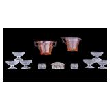 Pink Depression Glass and Salt Cellars