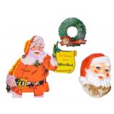 Vintage Holiday Ad Displays and Santa Wall Decor
