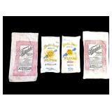 4 Vintage Flour and Feed Bags