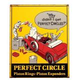 Perfect Circle Piston Tin Litho Advertising Sign