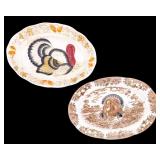 Decorative Turkey-Themed Platters (2)