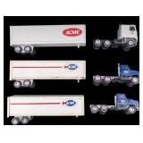 3 Acme Die-Cast Trucks and Trailers