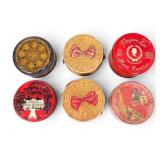 6 Vintage Decorative Candy Tins