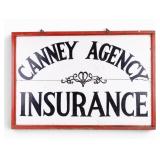 Vintage Hand Painted Canney Insurance Sign
