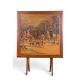 Hercules Folding Table with Hunting Scene Top