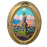 Early Rev. Painted Statue of Liberty, Bubble Glass