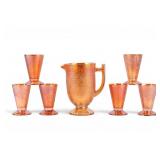 Jeanette Glass Co Marigold Carnival Crackle Glass