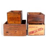 4 Vintage Wooden Storage Crates