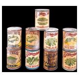9 Vintage Vegetable Cans