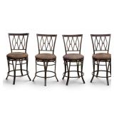 4 Metal Swivel Stools with Cushioned Seats