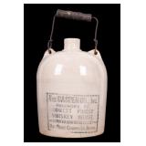 Antique Stoneware Advertising Whiskey Jug