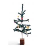 Christmas Feather Tree with Vintage Ornaments