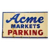 Large Enamel Tin ï¿½Acme Markets Parkingï¿½ Sign