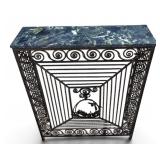 Wrought Iron Marble Top Console Table