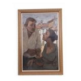 M. Yunta Lopesena Signed O/C Portrait / Couple