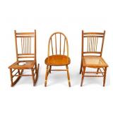2 Cane Seat Spindle Back Chairs, 1 Rocks, More