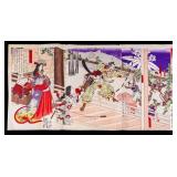 Musha-e Ukiyo-e Woodblock after Toyonobu (1859-96)