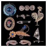 Sterling and Gold Filled Brooches