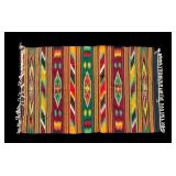 Flat-Woven Multicolored Kilim w/ Wall Rod