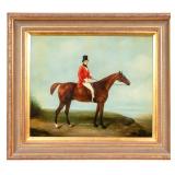 Equestrian Oil On Canvas, 20th C