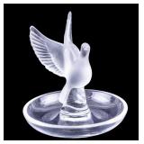 Lalique France Thaile Crystal Dove Ring Dish