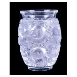 Lalique France Bagatelle Frosted Crystal Vase