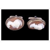 800 Silver Cameo Cufflinks
