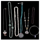 Green Hardstone and Other Necklaces