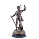 Bronze Figure of a Fox Hunter w/ Dog