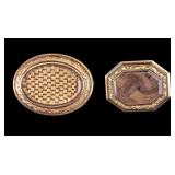 2 Civil War / Victorian Gold Hair Brooches