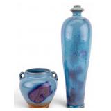 20th C Chinese Jun Ware Vase and Cache Pot