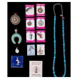 Turquoise and Sterling Necklaces, Sterling Charms
