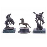 3 Bronze Western Sculptures, Remington