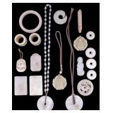 Chinese White Hardstone Medallions and More