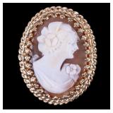 10K Gold Framed Cameo Pendant