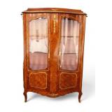 French Vitrine Cabinet w/ Marquetry Inlay