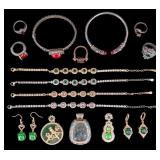 Chinese Hardstone Costume Jewelry