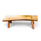 Half Log Artisan Made Wooden Bench