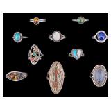 Natural Stone and Sterling Silver Rings
