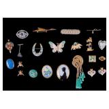 Sterling, Porcelain, and Designer Brooches