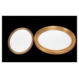 Vintage Oval Gold Tone Mirrors (2)