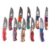 Damascus Steel Knives, Figural Decorative Cutouts